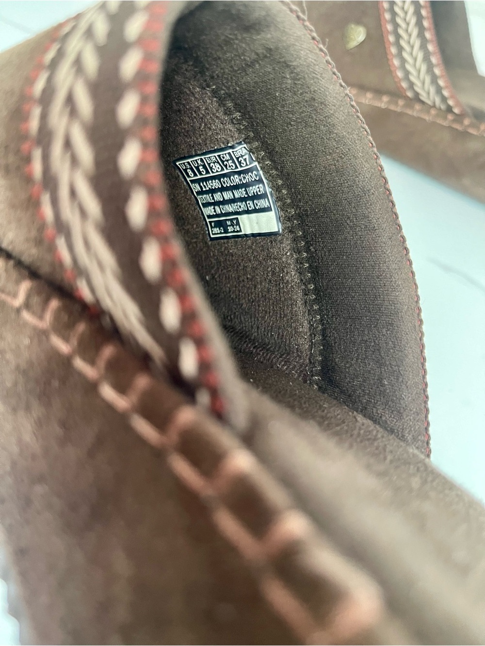 Skechers Brown Chocolate Suede Slip-On Clog Mule with Braided Trim Size 8 - Picture 13 of 13